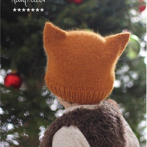 Knit Pattern beanie FOXY & WOLFIE Toddler, Child, Adult sizes in English, French and Portuguese image 4