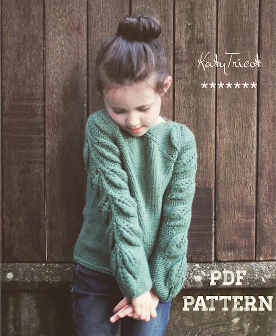 Patron de tricot pull BELEAF ME Tailles enfant: 1-14 ans Anglais