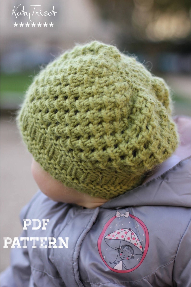 Knitting Pattern Hat Pomme Toddler, Child, Adult sizes image 2