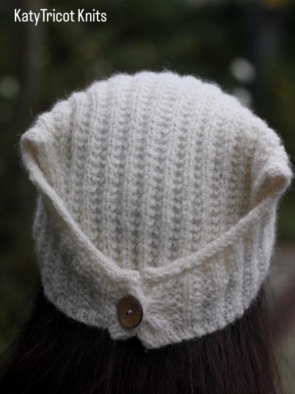 Knit Pattern - BABUSHKA Bandana Beanie (toddler Through Adult