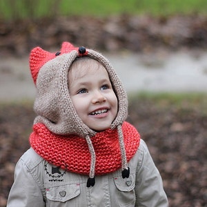 Knit Pattern SLY FOX COWL Sizes: Baby through Adult English, French, Russian image 4