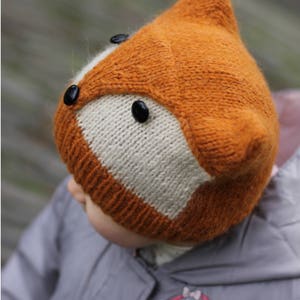 Knit Pattern beanie FOXY & WOLFIE Toddler, Child, Adult sizes in English, French and Portuguese image 5