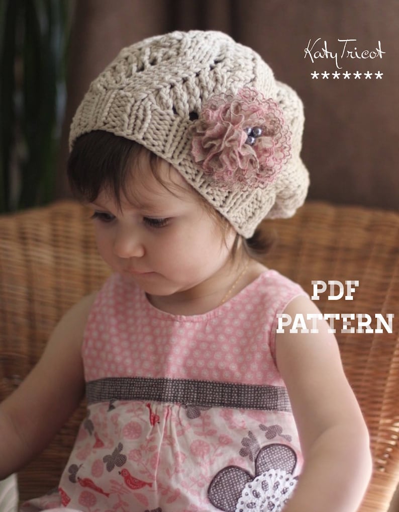AMOUR Slouchy Hat Kniting Pattern toddler Child Adult | Etsy
