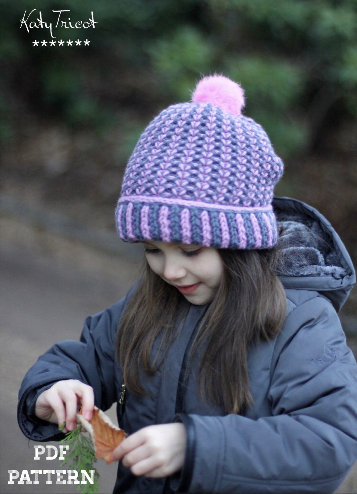 NKNIT roll knit cap（purple） Foldover Beanie