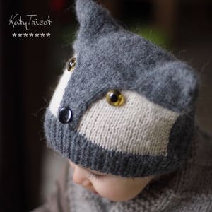 Knit Pattern beanie FOXY & WOLFIE Toddler, Child, Adult sizes in English, French and Portuguese image 3