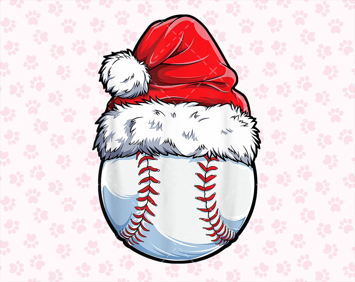 Christmas Baseball Ball Santa Hat Funny Sport Xmas Boys Men Etsy