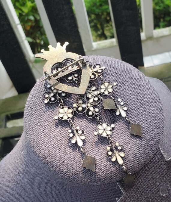 Antique Enamel Solje Brooch, Traditional Norwegian We… Gem