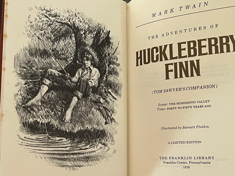 The Adventures of Huckleberry Finn Mark Twain Hardcover Book 1978 image 7