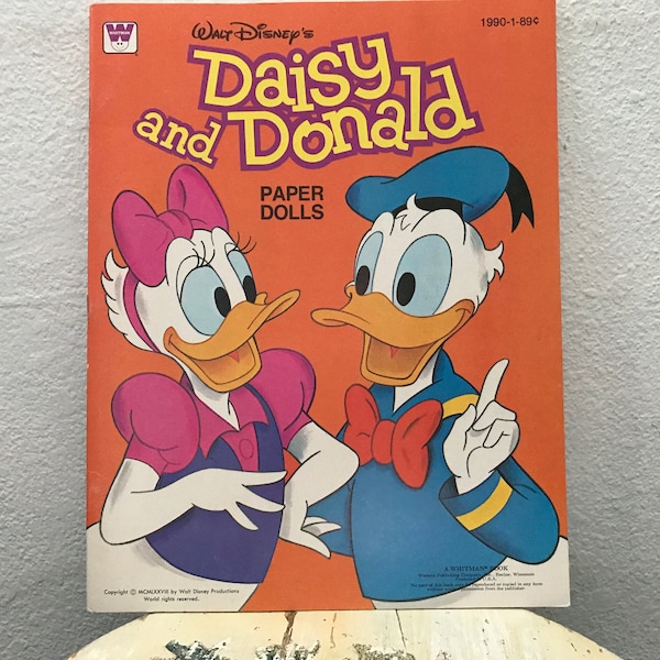 Daisy and Donald Steppin' Out Paper Doll Book, Unused, Vintage Paper Dolls, Children's Book, 1970s