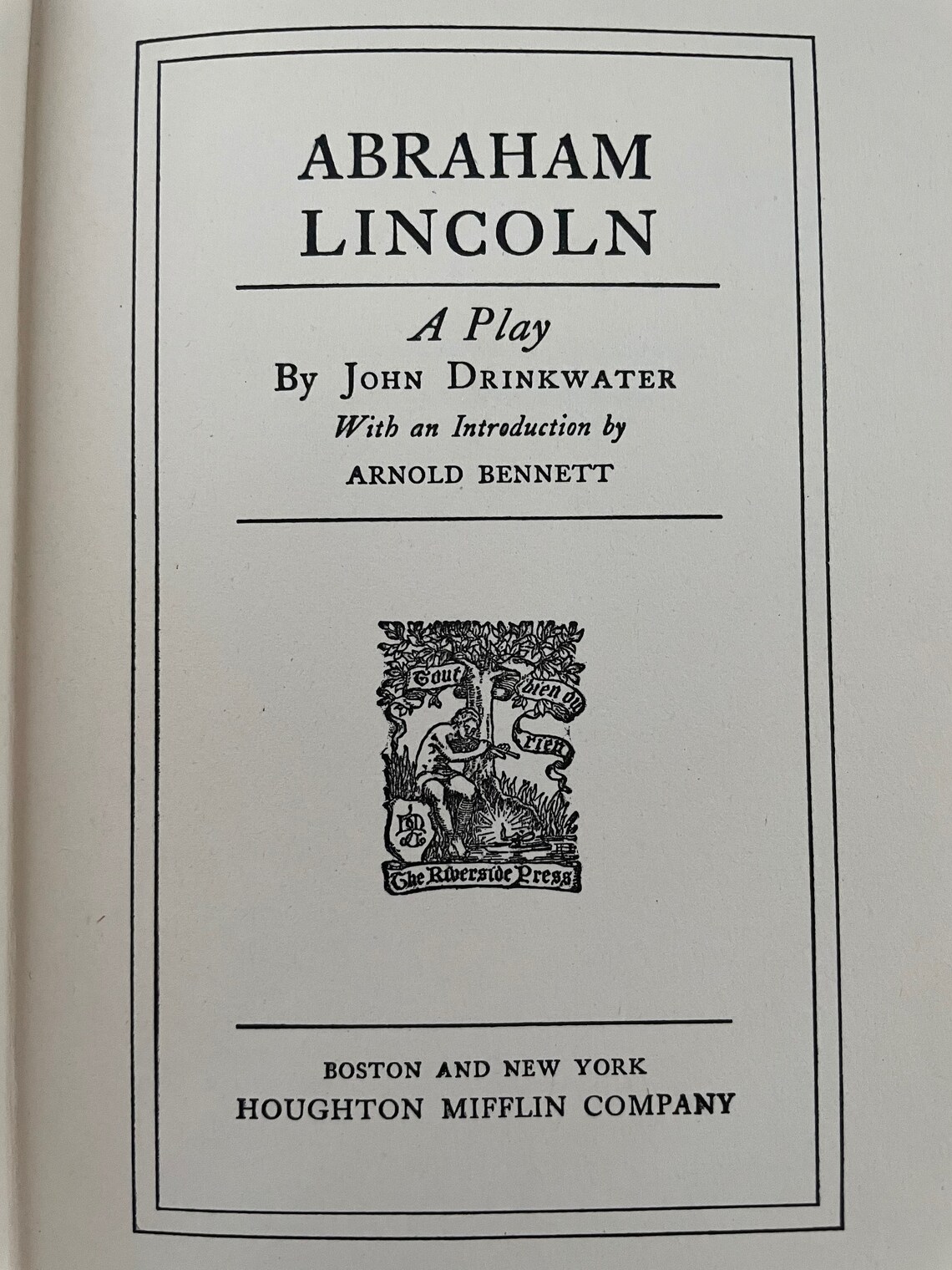 Abraham Lincoln A Play John Drinkwater Hardcover Book Etsy