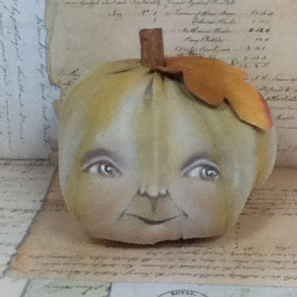 Folk Art Autumn Halloween Pumpkin Doll "LuLu"