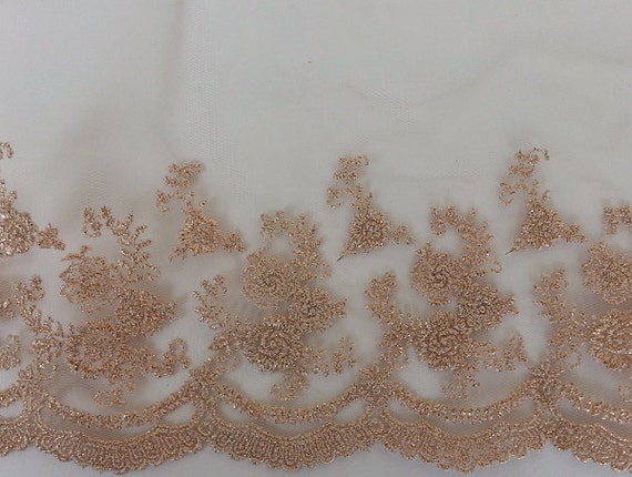 7yards 7 Rose Gold Vintage Lace Trim Embroidered | Etsy