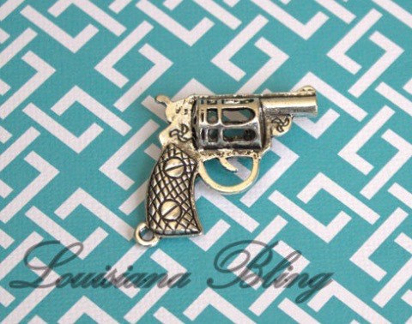 Gun Charms Pistol Revolver Charm Dimensional Large double Etsy