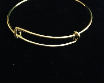 Gold Expandable Bangle Bracelet Blank, Wire bangle, bangle blank, you choose the quantity, wire braceket bangle, 40-3-G