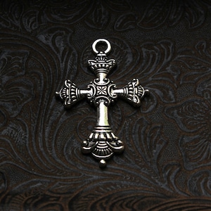 Cross Charm, 52 x 35 mm  6 pieces Antique Silver Finish Cross Pendant, Cross Charms, 14-3-AS
