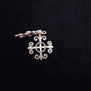 Filigree pendant, so over cross charms, round decorative silver charm or pendant 10 pieces 32 x2 4 mm antique silver finish 33-16-AS image 3