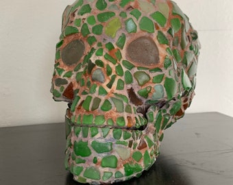 SKULL - Mosaico de vidrio marino