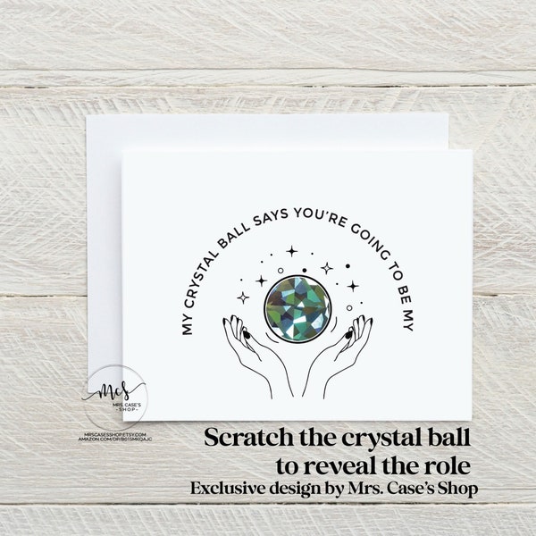 bridesmaid proposal cards scratch off crystal ball spooky til death do us part maid of honor best woman card skeleton man of honor