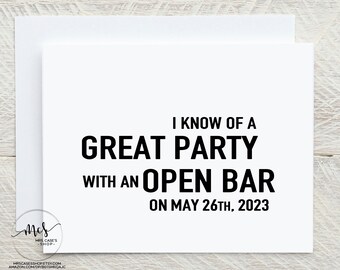 Will You Be My Groomsman Card Best Man Card Groomsmen Cards {Style 11} A1 Size Open bar