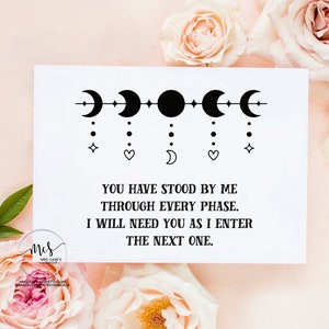 moon phase witchy bridesmaid proposal card ask bridesmaid cards til death do us part maid of honor best woman card 10135
