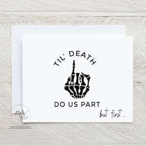 Til death bridesmaid proposal cards til death do us part maid of honor best woman card skeleton 10146