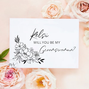 Groomswoman proposal card boho Will You Be My Bridesmaid Card Cards Bridesman Man of Honor Groomswoman Bridal Party Proposal { boho floral }