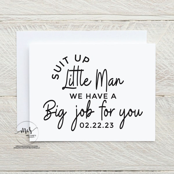 Ring bearer proposal card, flower boy proposal, flower dude guy, Junior Groomsman Junior Best Man Groomsman Card Groomsmen Cards 10130