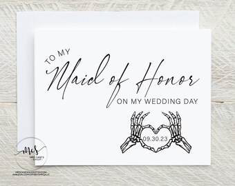 Skeleton Hands Wedding Card | Bridesmaid, Maid of Honor