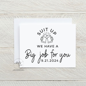 beer boy proposal card, beer guy proposal, flower dude guy, Junior Groomsman Junior Best Man Groomsman Card Groomsmen Cards A1 Size