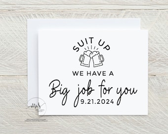 beer boy proposal card, beer guy proposal, flower dude guy, Junior Groomsman Junior Best Man Groomsman Card Groomsmen Cards A1 Size