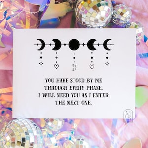 moon phase witchy bridesmaid proposal card maid of honor cards til death do us part  best woman card 10135