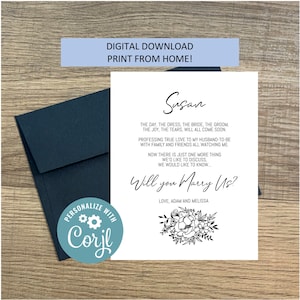 Wil jij onze officiant zijn, trouw met ons kaartvoorstel Corjl Digital Download Instant