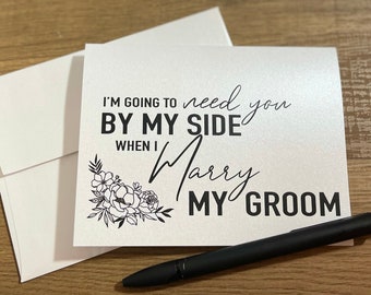 Bridesmaid proposal card, personalized bridesmaid cards, be my maid of honor, Custom matron of honor card