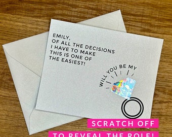 Scratch off bridesmaid proposal card officiant easiest decision ask bridesmaid maid of honor best woman card man of honor groomsmaid cards