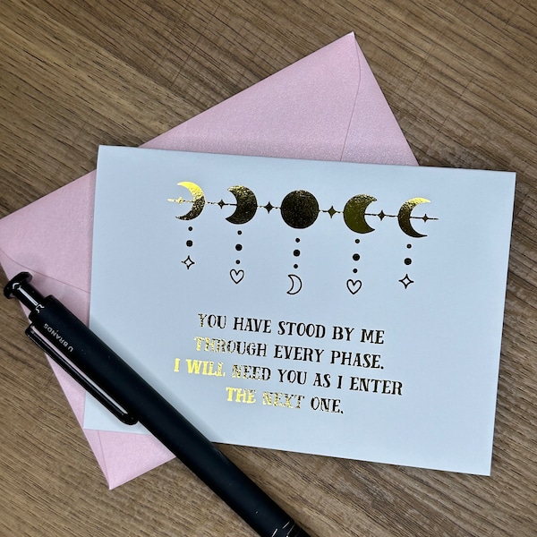 moon phase witchy bridesmaid proposal card ask bridesmaid cards til death do us part maid of honor best woman card 10135-foil