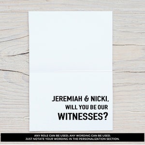 Witness proposal card Will you be our witness our wedding Groomsman proposal cards Best Man Groomsmen Cards Man of Honor bridesman image 2