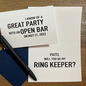 Ring keeper proposal | ring bearer card | hold my ring | ring holder idea | personalized wedding card