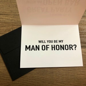 Groomsmen proposal card funny groomsman invite Will You Be My Best Man Card Man of Honor Bridesman Bridal party Bridesmaid Cards A1 Size image 6