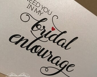 Will You Be My Bridesmaid Card Cards Maid of Honor Flower Girl Bridal Party Proposal { Bridal Entourage }