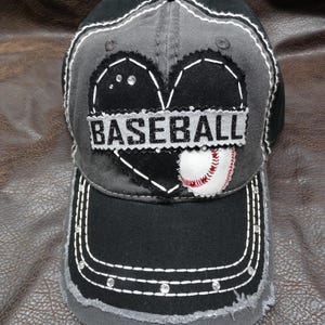 Baseball lover distressed hat -mom grandma aunt sister wife hat - customizable baseball hat - personalize with colors and numbers and names