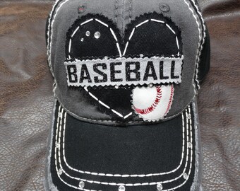 Baseball lover distressed hat -mom grandma aunt sister wife hat - customizable baseball hat - personalize with colors and numbers and names
