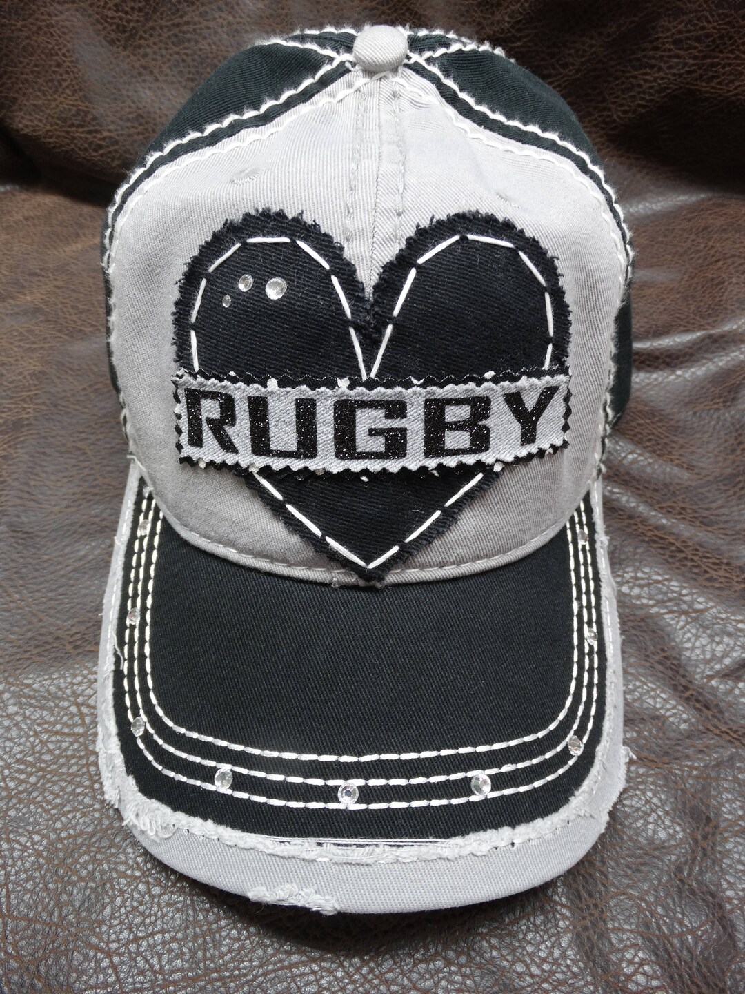 Rugby Love Distressed Patch Hat - Rugby Mom - Custom Rugby Hat ...