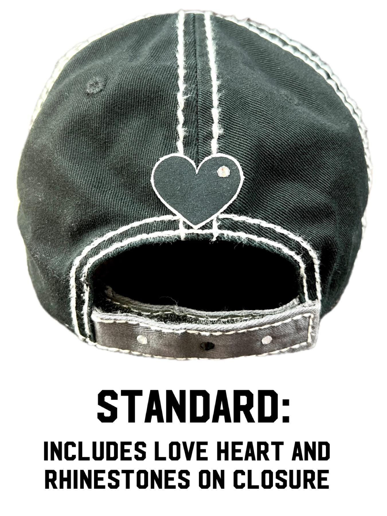 Cross My Heart Distressed Crystal Baseball Cap - Etsy display picture 3