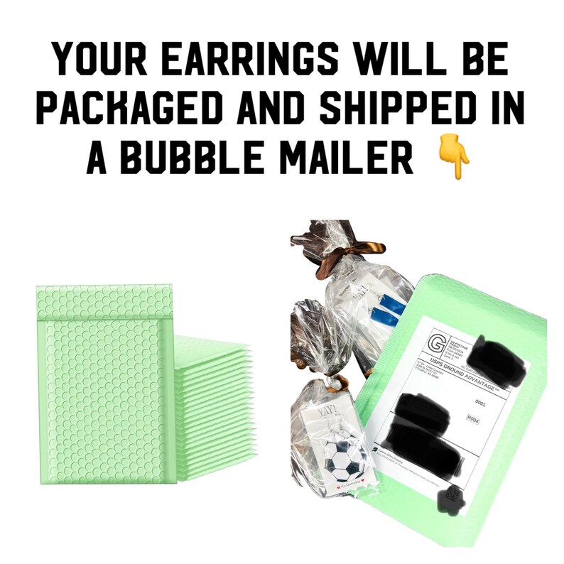 Peut inclure: Des enveloppes &agrave; bulles vertes avec un motif en nid d'abeille blanc. Les enveloppes sont empil&eacute;es les unes sur les autres. Le texte "USPS GROUND ADVANTAGE" est visible sur l'enveloppe verte.