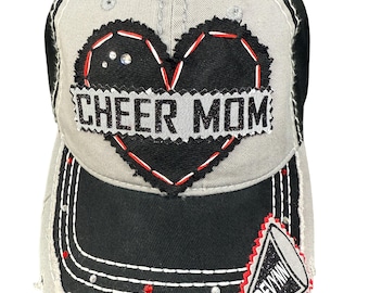 Cappello personalizzato Cheer MOM - grazioso cappello da cheerleader - colori personalizzati - megafono personalizzato - squadra di cheerleader - football delle scuole superiori, cheerleader universitarie