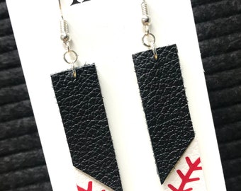 Leather custom color lightweight baseball earrings - you choose your team colors - baseball mom earrings, personalizable numbers initials