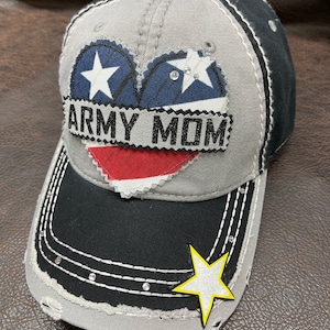 Army MOM USA love hat - Navy Mom - Marine Mom - Air Force Mom - Space Force Customizable hat - All Forces available - Made By BlingirlSpirit