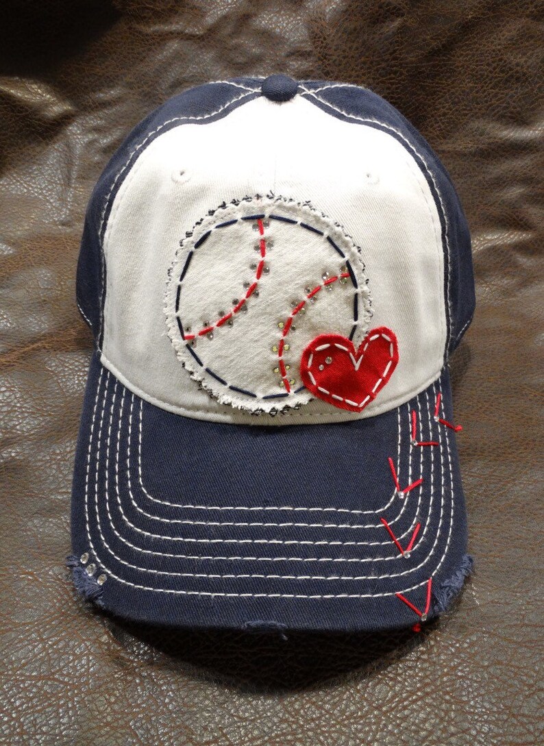 I Love Baseball distressed ball cap Baseball Mom Custom Etsy