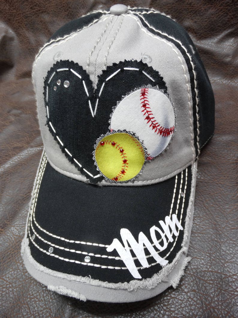 Baseball Softball Soccer Mom Distressed Hat Sport Combo Hat Etsy