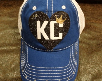 KC Baseball glitter hat